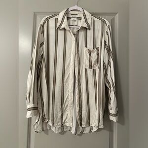 Aerie Satin Button Down